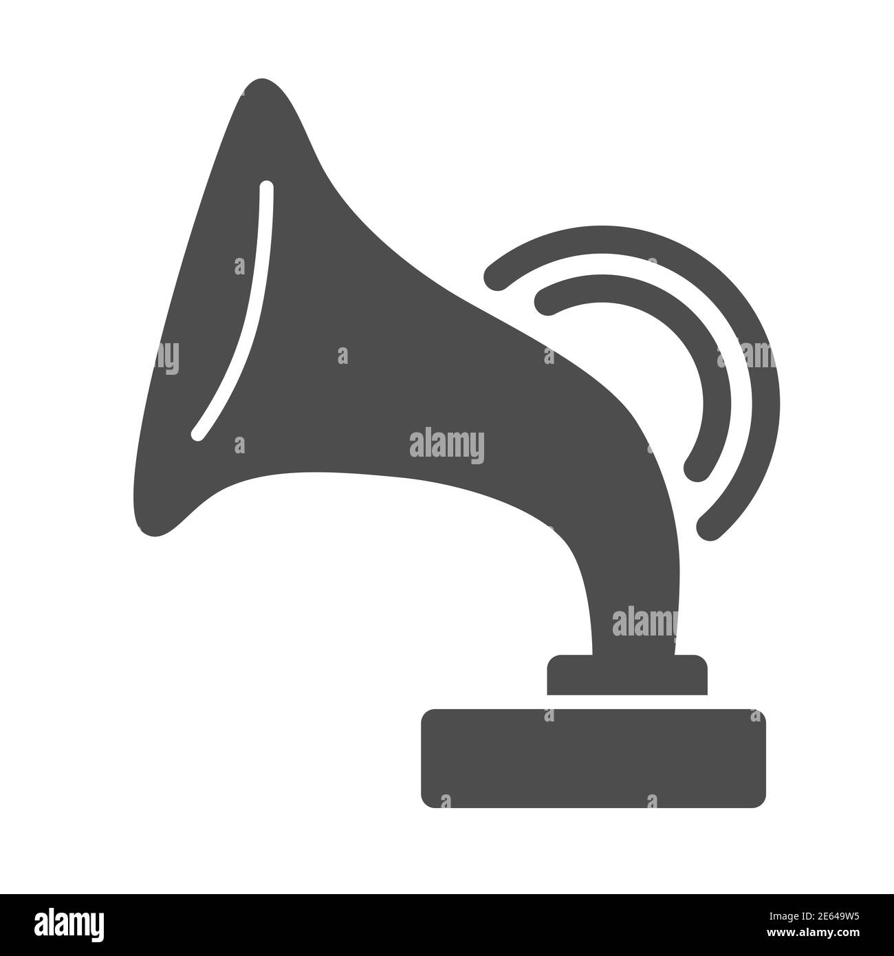 Icône solide Gramophone, concept du festival de musique, signe du Music Award sur fond blanc, icône de gramophone antique en style glyphe pour le concept mobile et le Web Illustration de Vecteur