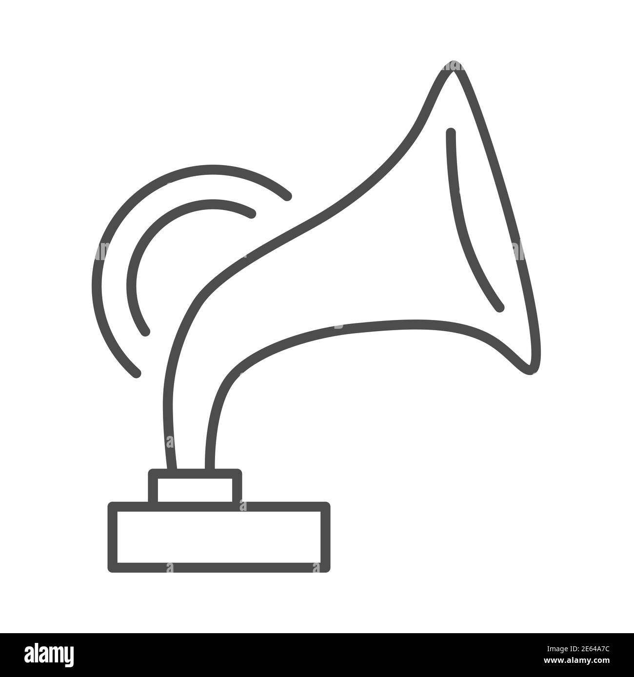 Icône Gramophone en ligne fine, Music festival concept, panneau Music Award sur fond blanc, icône antique en forme de gramophone pour le concept mobile Illustration de Vecteur