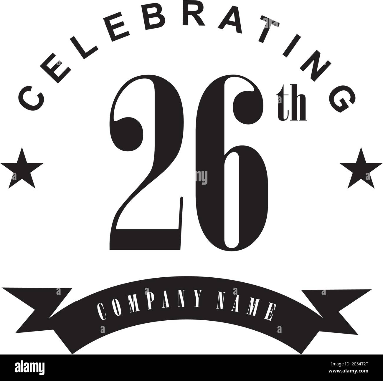 26ème anniversaire logo design modèle vectoriel Illustration de Vecteur