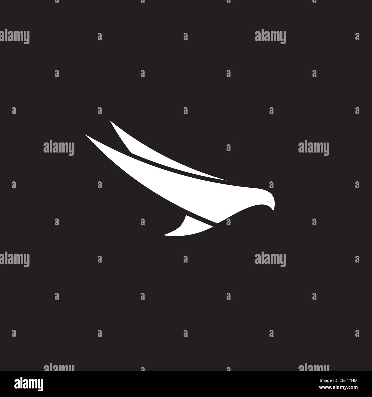Logo phoenix blanc sur fond noir Illustration de Vecteur