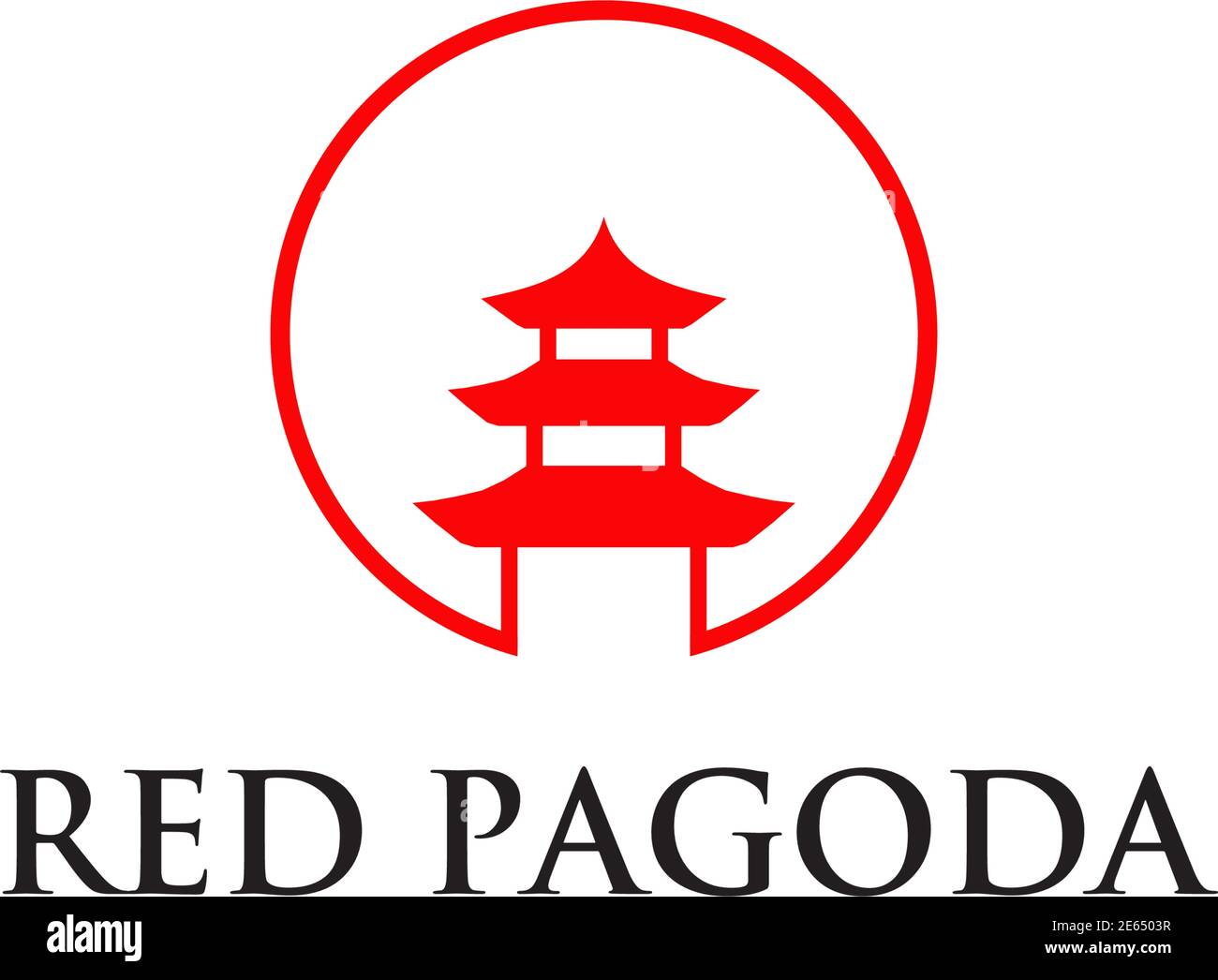 Modèle d'illustration vectorielle de conception de logo de bâtiment Pagoda Illustration de Vecteur