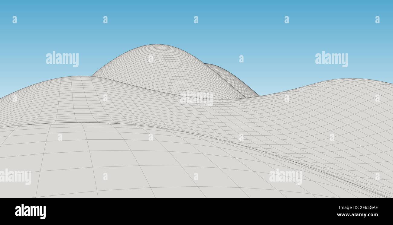 Arrière-plan abstrait de paysage filaire de terrain. Banque D'Images