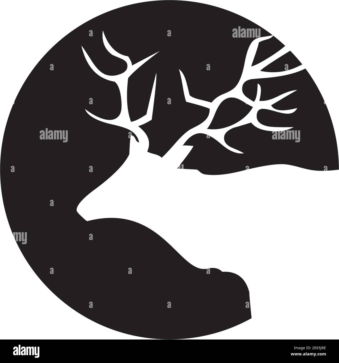 Modèle vectoriel de conception de logo Deer Icon Illustration de Vecteur