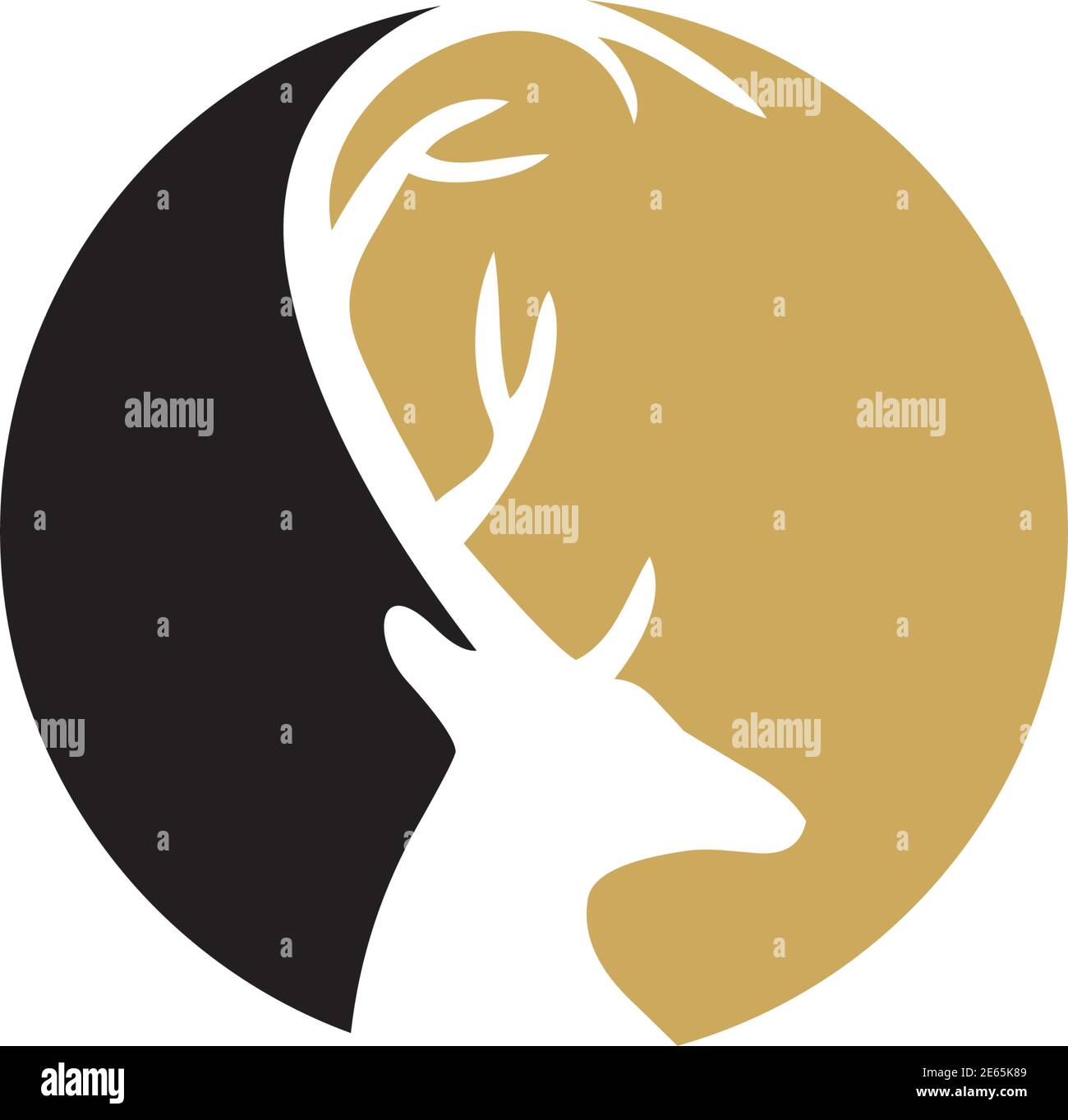 Modèle vectoriel de conception de logo Deer Icon Illustration de Vecteur