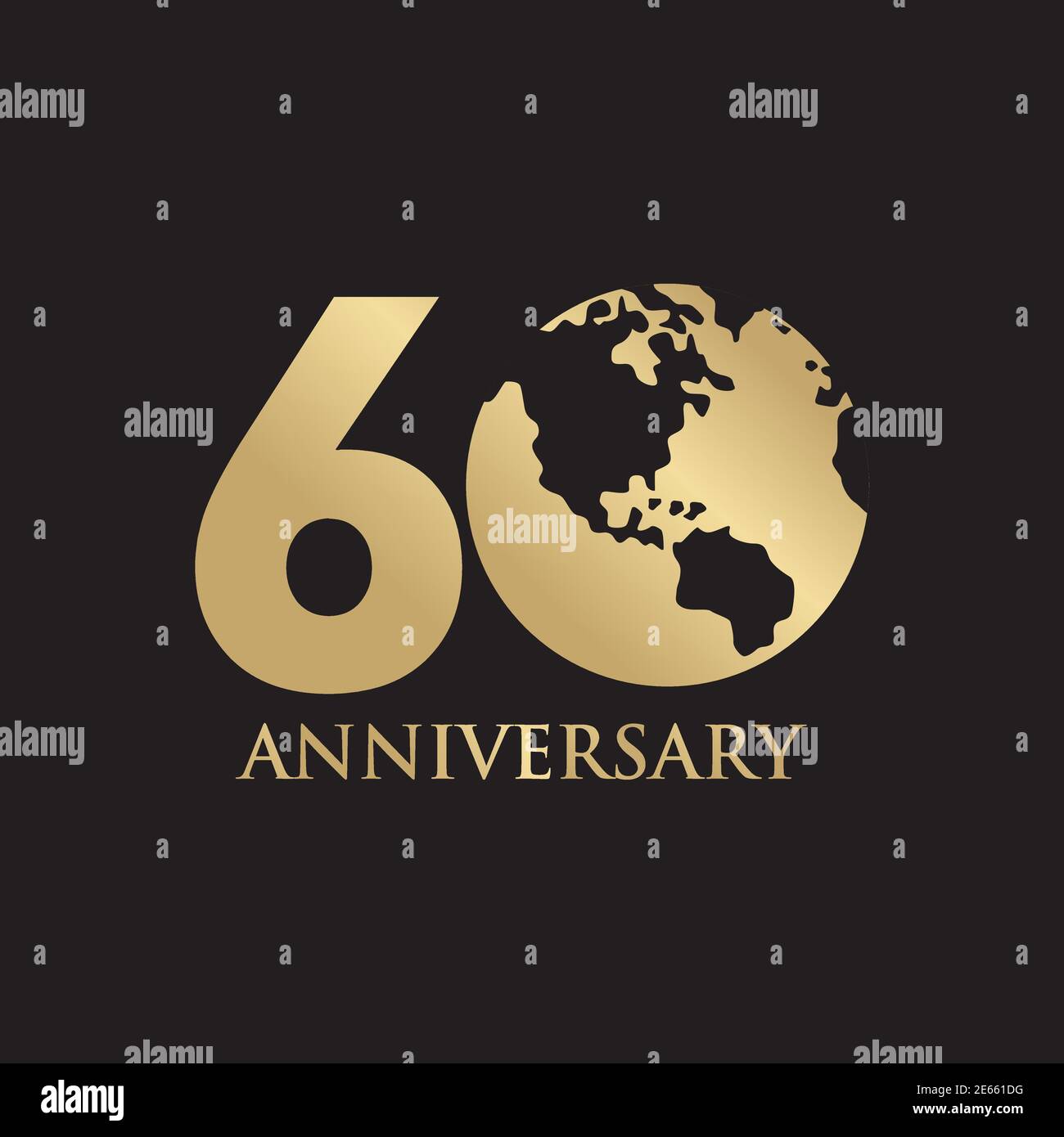 emblème du 60e anniversaire logo de luxe modèle vectoriel Illustration de Vecteur