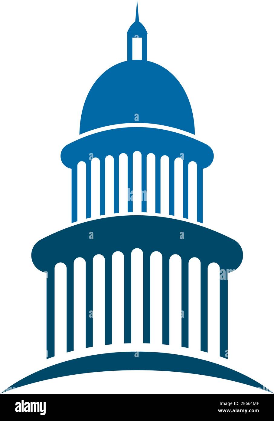 Modèle de vecteur d'inspiration pour le logo du bâtiment du Capitole Illustration de Vecteur
