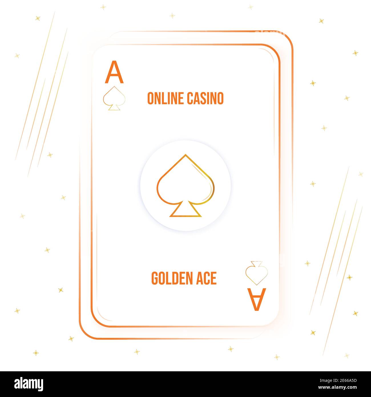 golden ace Cassino concept art. jeu, jeu de poker championnat. Illustration simple Vector Illustration de Vecteur