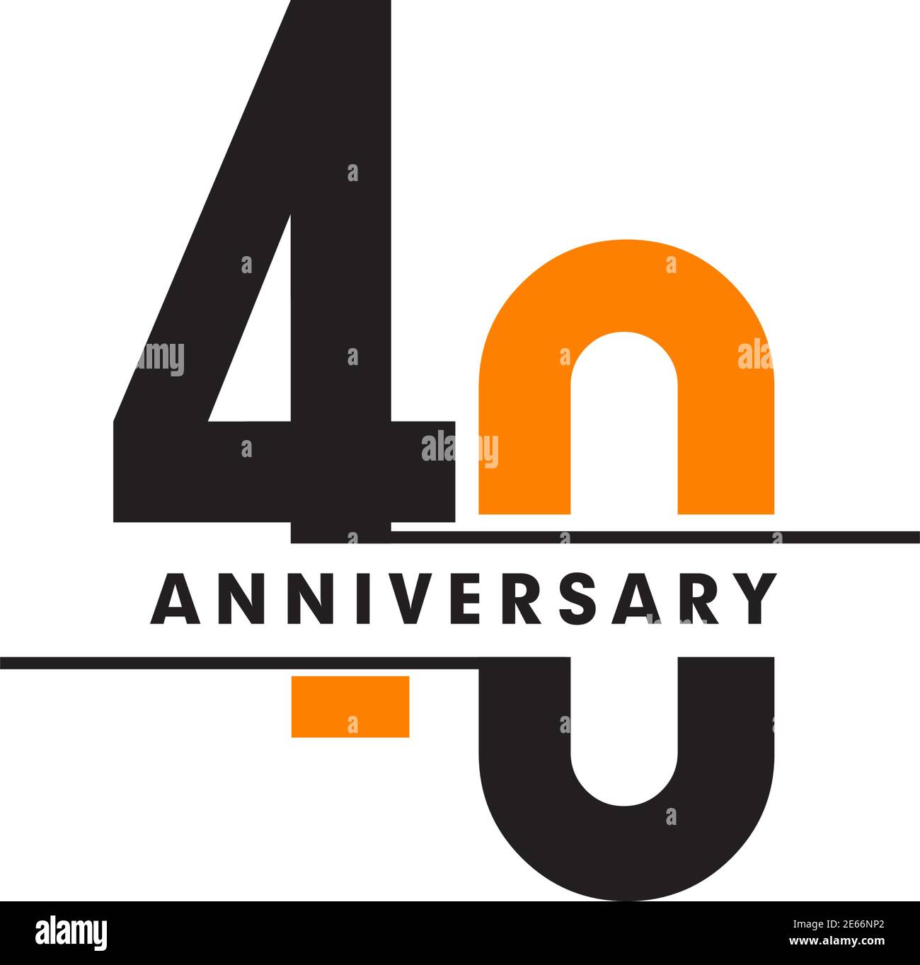 40e anniversaire emblème logo design inspiration modèle d'illustration vectoriel Illustration de Vecteur