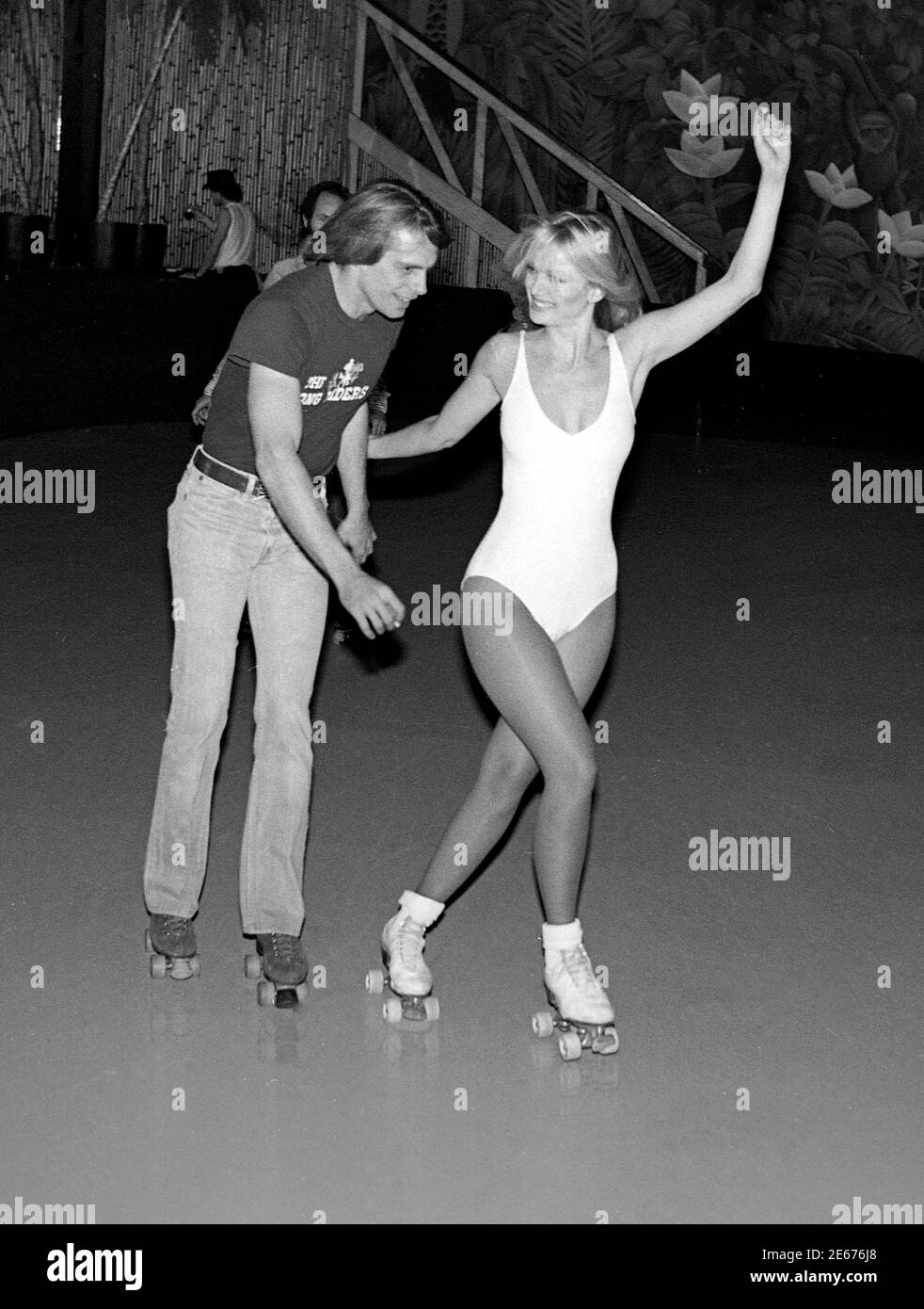 Keith Carradine à flippers Roller Rink pour un événement de soutien à l'ERA, Los Angeles, oct. 29, 1978 Banque D'Images