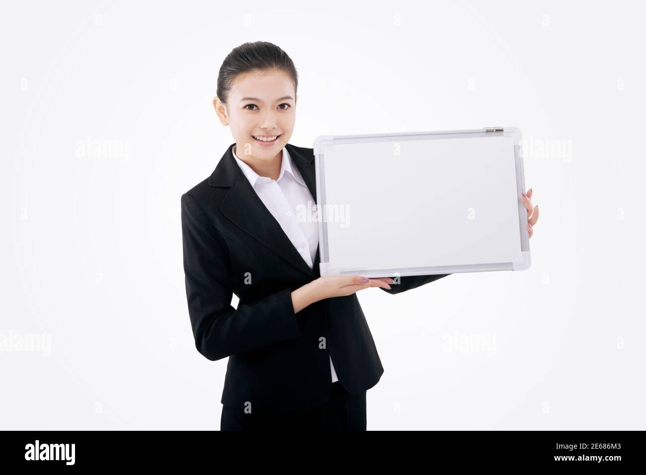 Femme d'affaires avec tableau blanc photo de haute qualité Banque D'Images