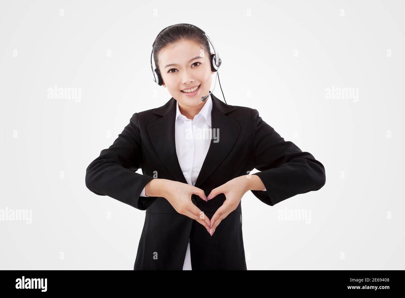 Femme d'affaires orientale portant un casque photo de haute qualité Banque D'Images