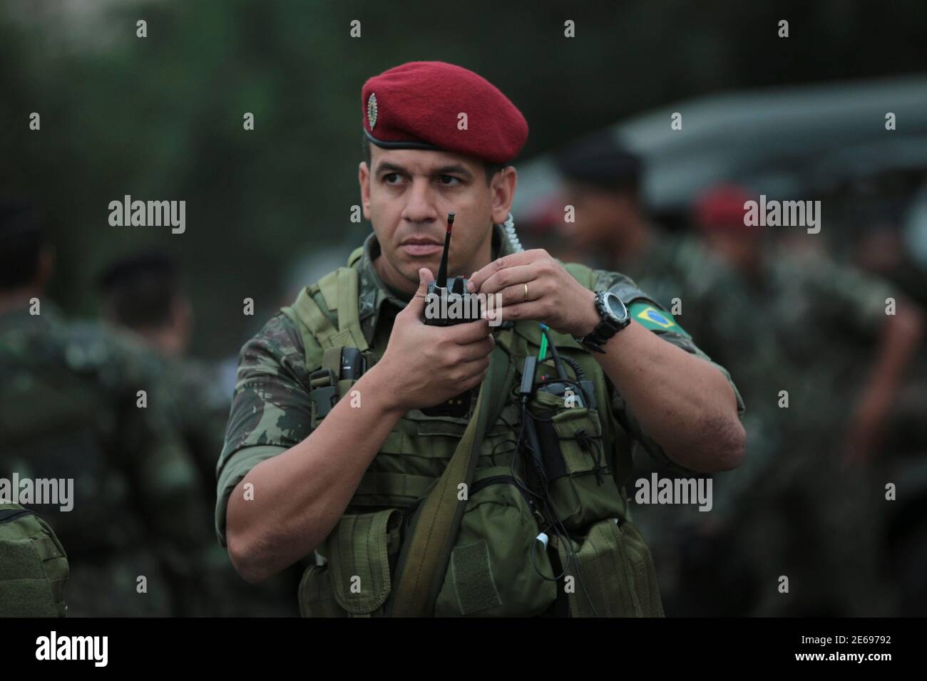 Brazilian Army Soldiers Patrol The Entrance Of The Brazil Pavilion For The Rio United Nations Sustainable Development Summit In Rio De Janeiro June 12 More Than 50 000 Policymakers Environmentalists And Business