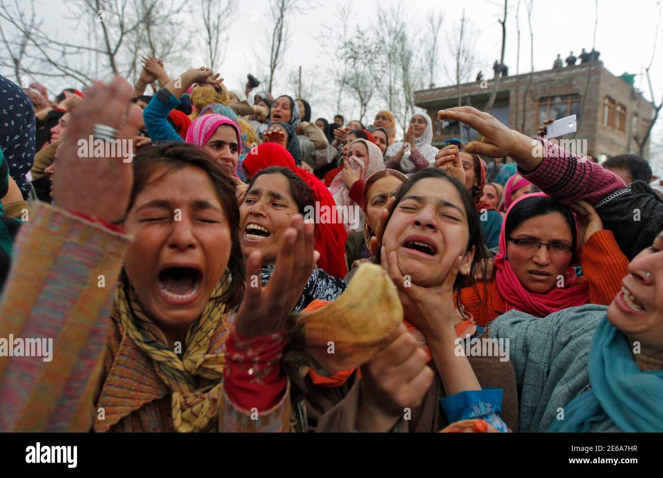 Kashmiri Muslim Women Wail During The Funeral Of Altaf Ahmad Wani In Srinagar March 13 13 Police Said Civilian Wani Was Injured When Members Of The Central Reserve Police Force Crpf Opened