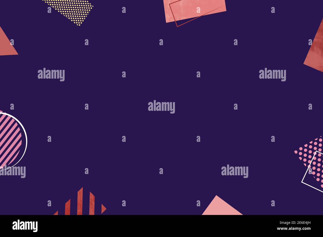 Forme géométrique abstraite minimaliste et ligne sur fond violet foncé avec espace pour le texte. Banque D'Images