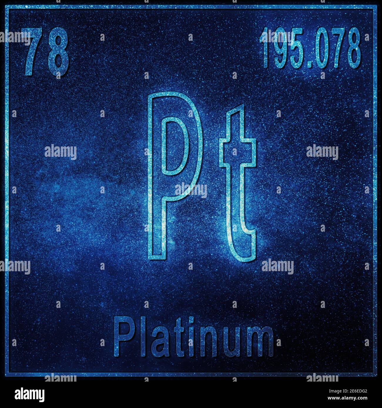 Élément chimique de platine, signe avec numéro atomique et poids — free download