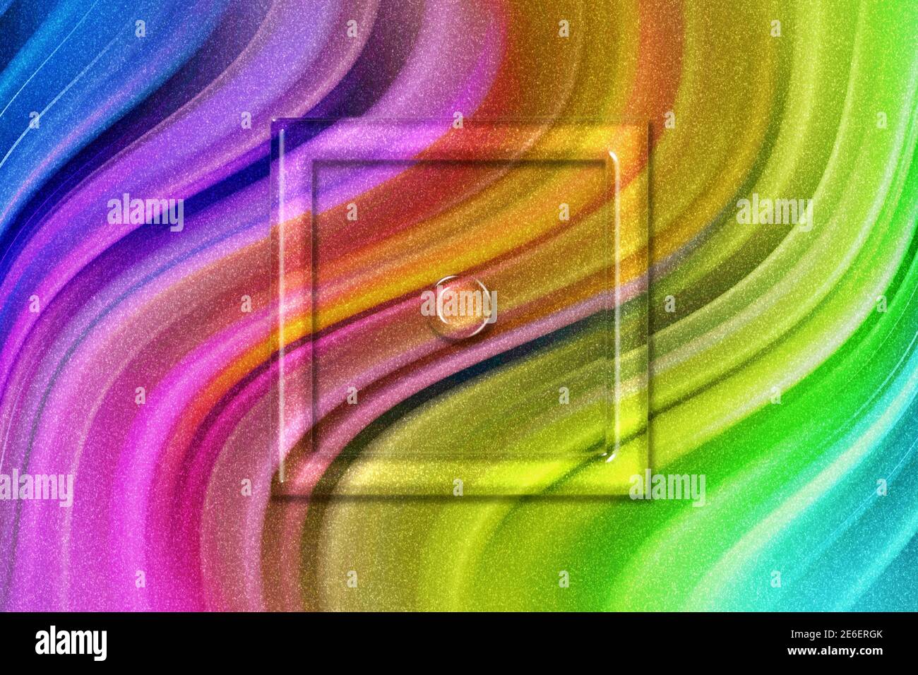 Dés un en haut, Die Symbol, fond de paillettes arc-en-ciel Banque D'Images