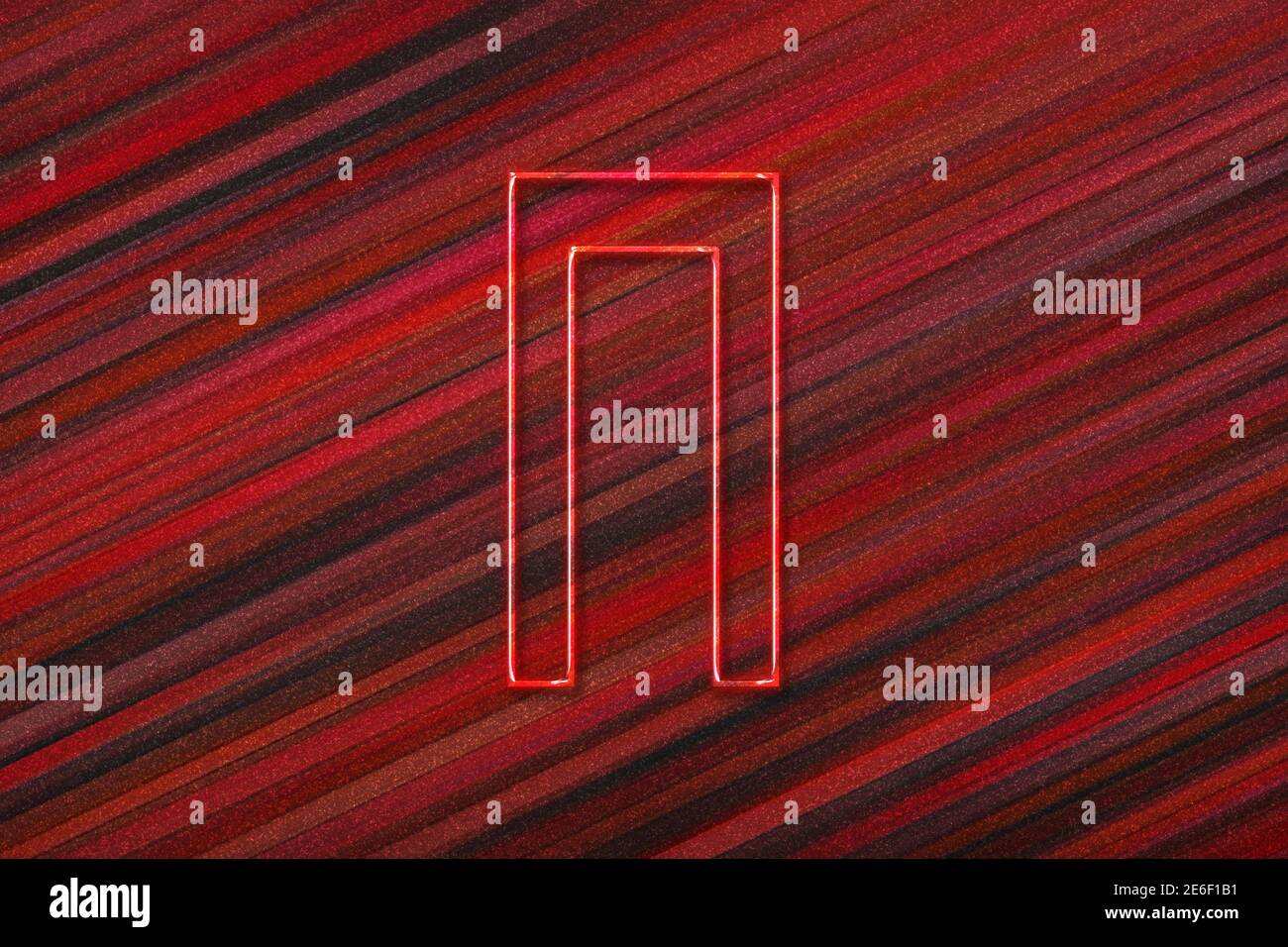 Panneau PI. Lettre PI, symbole de l'alphabet grec, fond rouge Photo