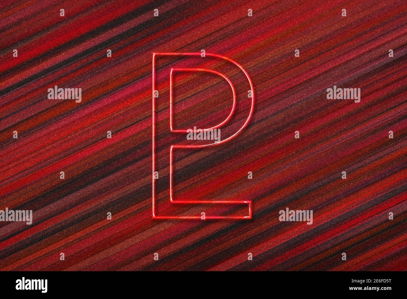 Symbole de Pluton, signe de Pluton, astrologie planète de Pluton, fond rouge Banque D'Images