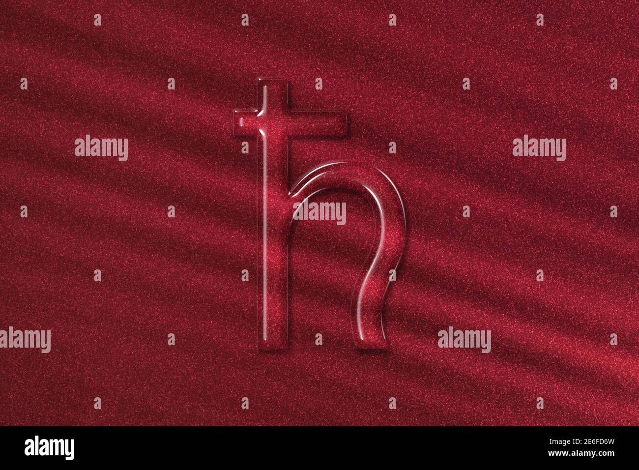Symbole de Saturne, signe de Saturne, astrologie planète de Saturne, fond rouge Banque D'Images