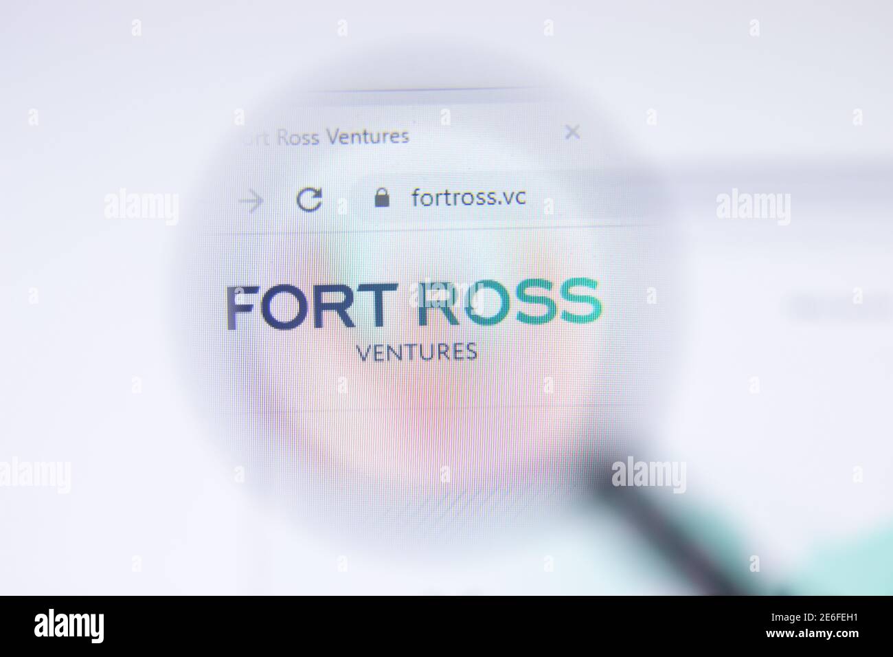 Saint-Pétersbourg, Russie - 28 janvier 2021 : page du site de fort Ross Ventures avec logo en gros plan, Editorial Banque D'Images Saint-Pétersbourg, Russie - 28 janvier 2021 : page du site de fort Ross Ventures avec logo en gros plan, Editorial Banque D'Images