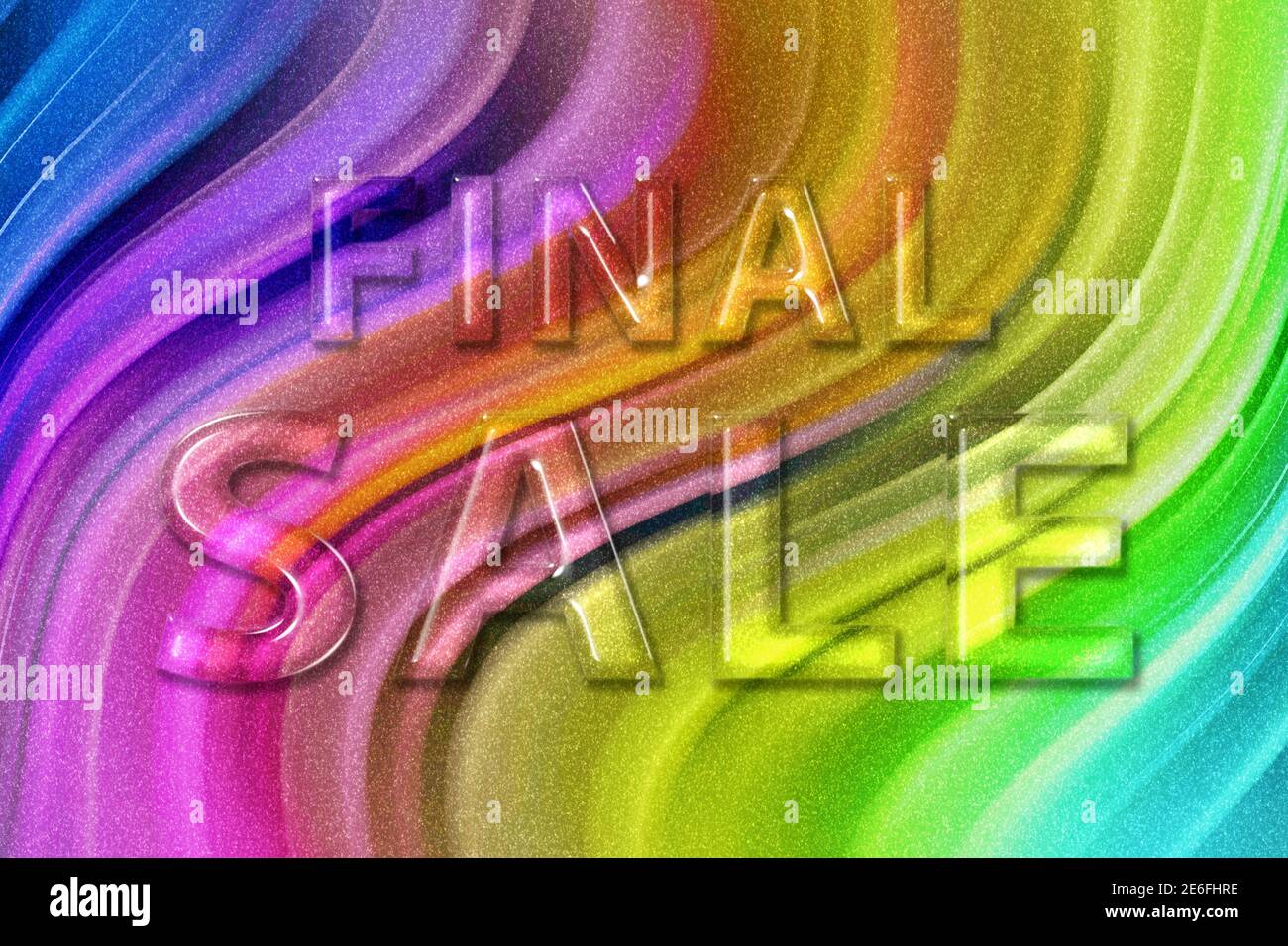 Bannière solde final, solde de saison, fond de paillettes arc-en-ciel Banque D'Images
