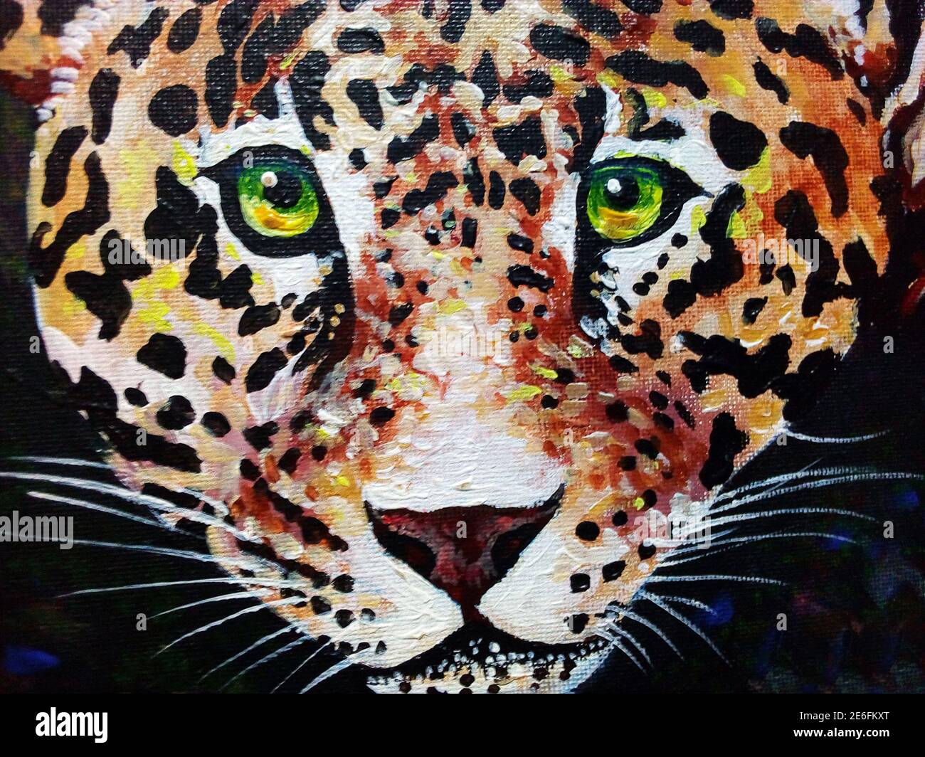 peints à la main originaux impressionnisme chefs-d'œuvre peintre tigre art peinture à l'huile conception guépard et léopard animaux sauvages beauté naturelle Banque D'Images