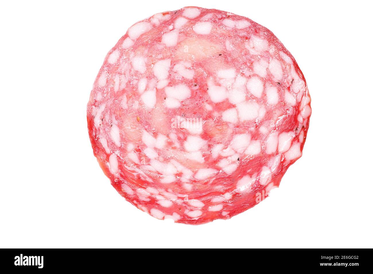 tranche de saucisse isolée sur fond blanc. sorte de serveat Banque D'Images