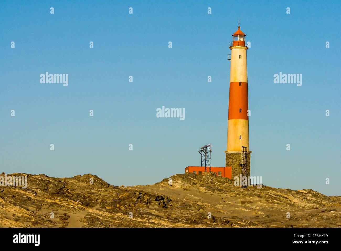 Point Diaz, phare près de Luderitz, Namibie. Banque D'Images
