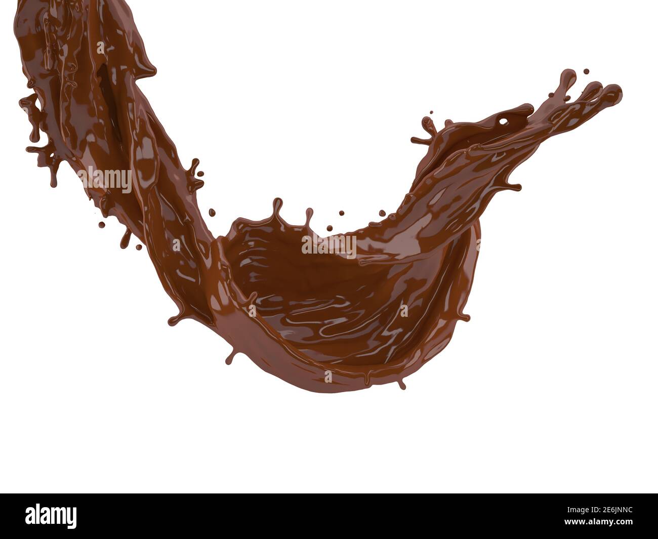 illustration 3d de la projection de chocolat sur fond blanc avec découpe chemin Banque D'Images