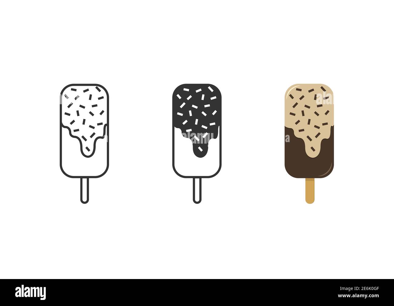 Icônes de crème glacée Illustration de Vecteur