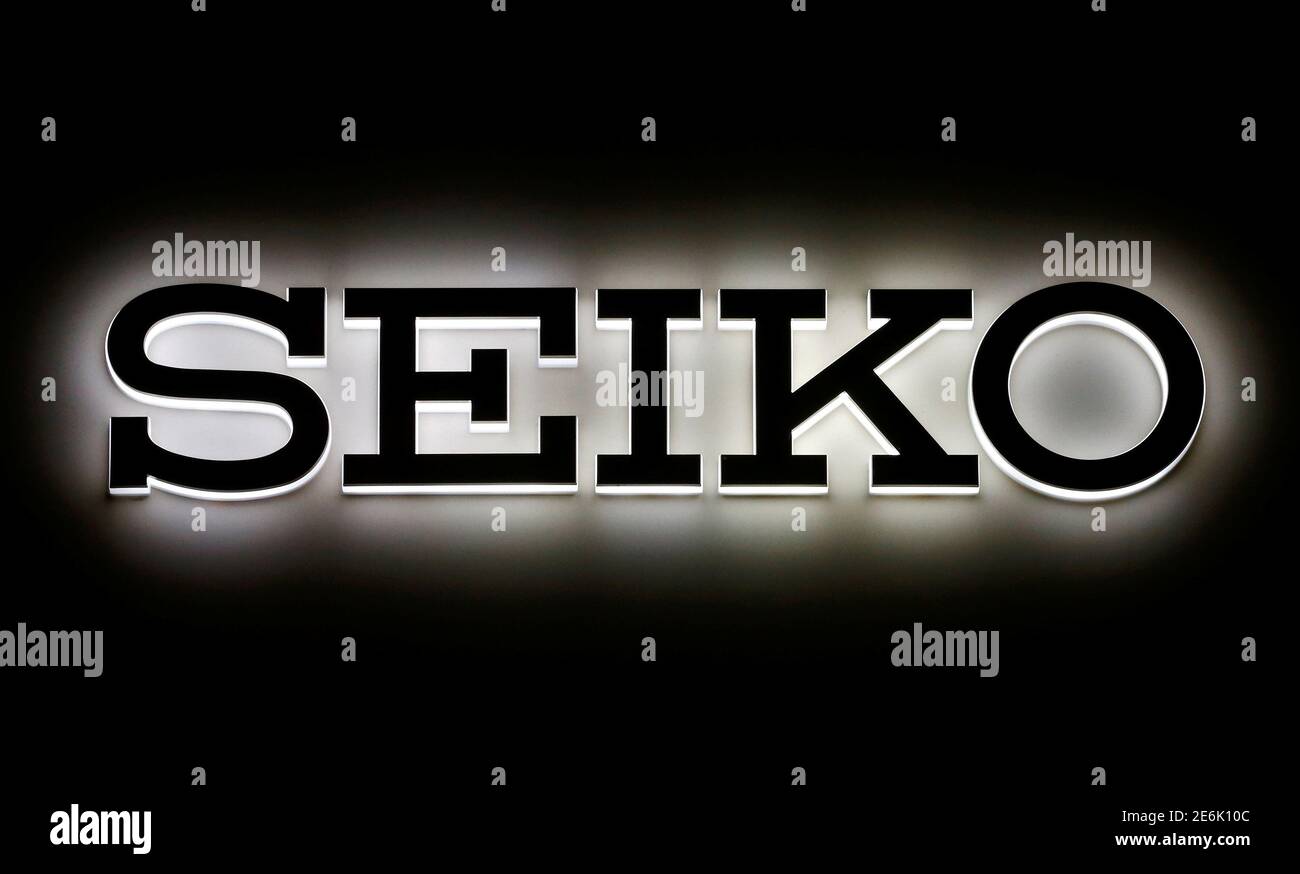 The logo of Seiko is seen at the Baselworld watch and jewellery fair in  Basel, Switzerland March 22, 2017. REUTERS/Arnd Wiegmann Photo Stock - Alamy