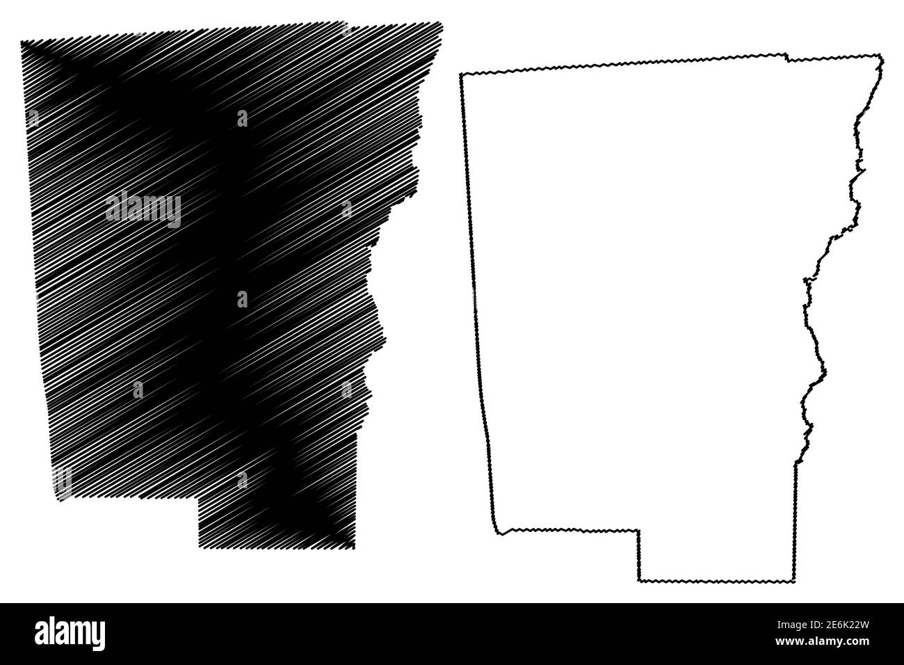 Comté de Chenango, État de New York (comté des États-Unis, États-Unis d'Amérique, États-Unis, États-Unis, États-Unis) carte illustration vectorielle, scribble croquis carte de Chenango Illustration de Vecteur