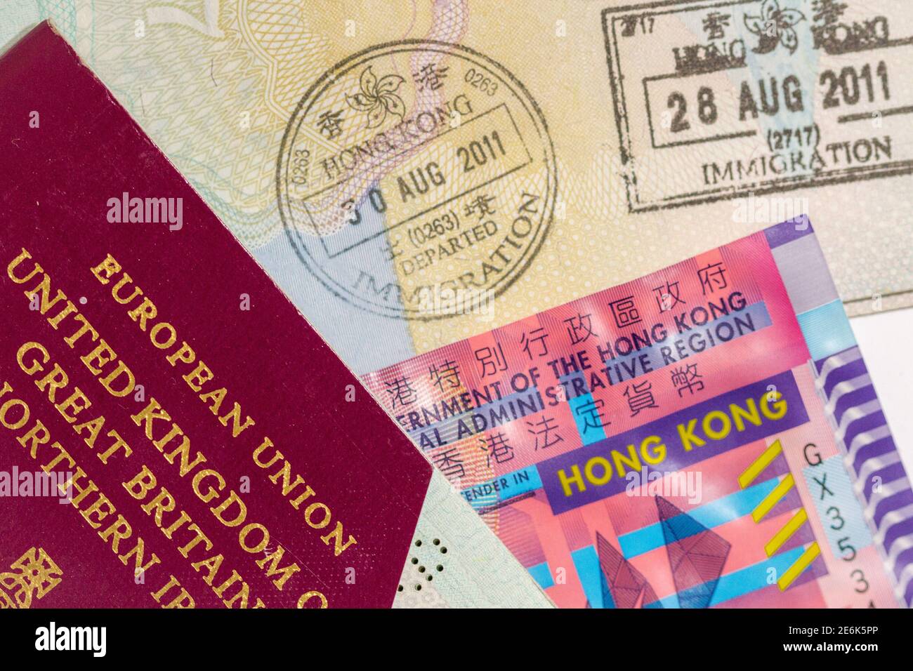 Royaume-Uni chine Hong Kong passeport immigration visa identification Photo  Stock - Alamy