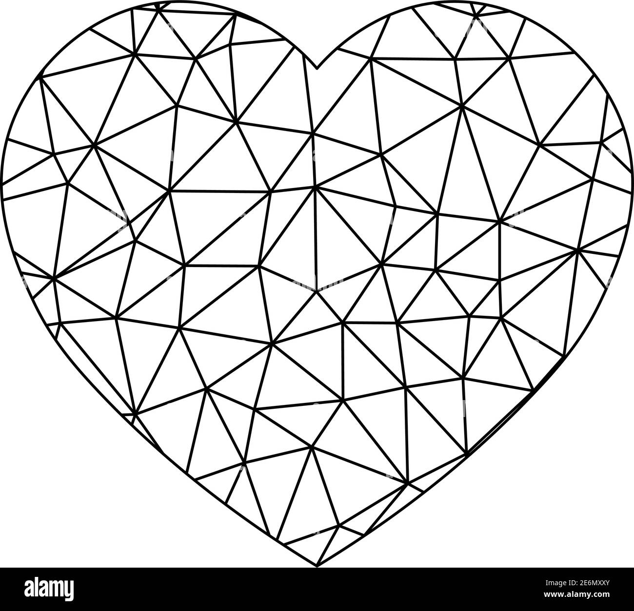 Coeur en poly-net bas. Symbole de l'amour et de la Saint-Valentin. Illustration vectorielle. Illustration de Vecteur