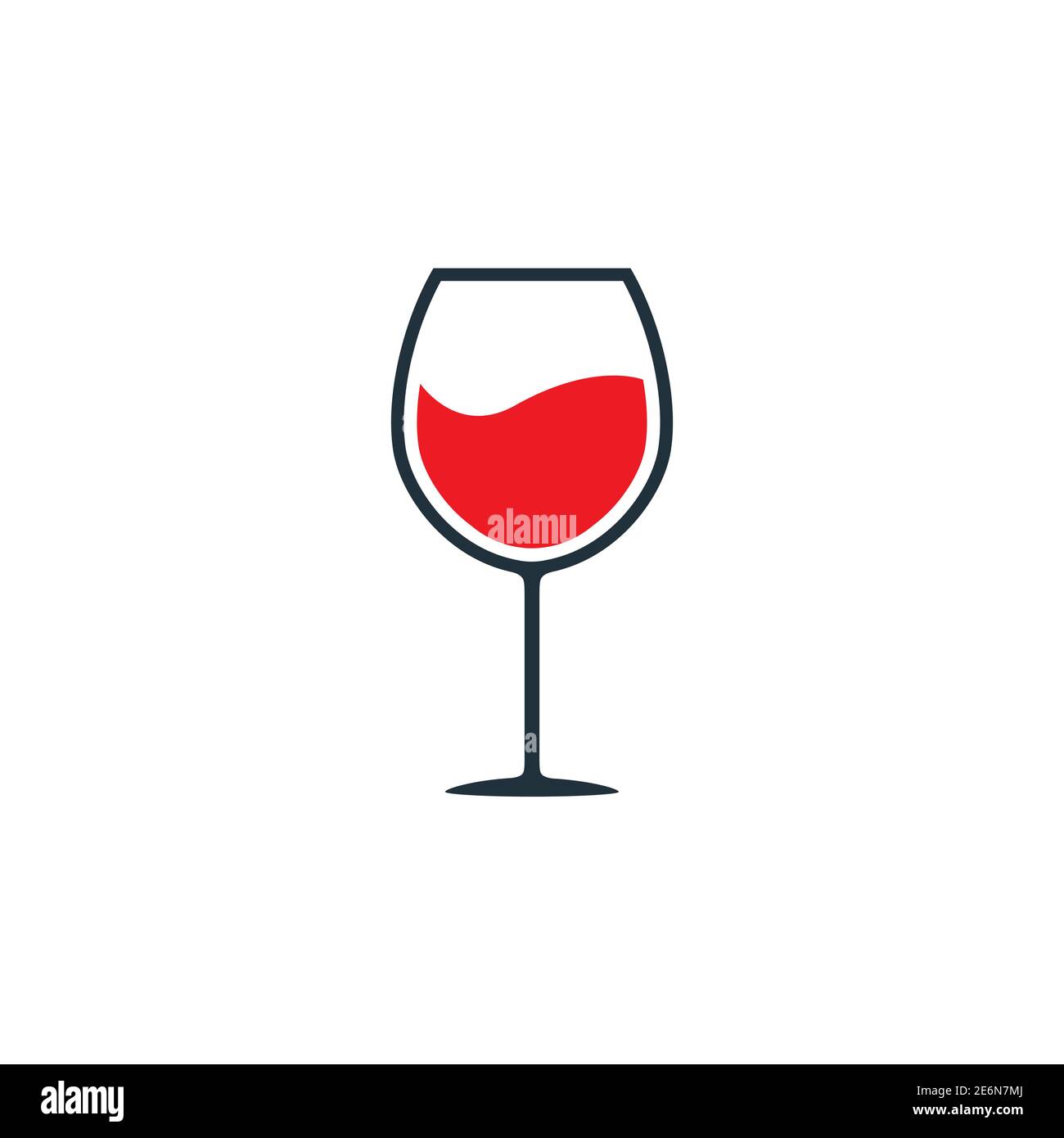 Icône vin de verre. Symbole de silhouette de boisson. Vecteur isolé sur blanc Illustration de Vecteur