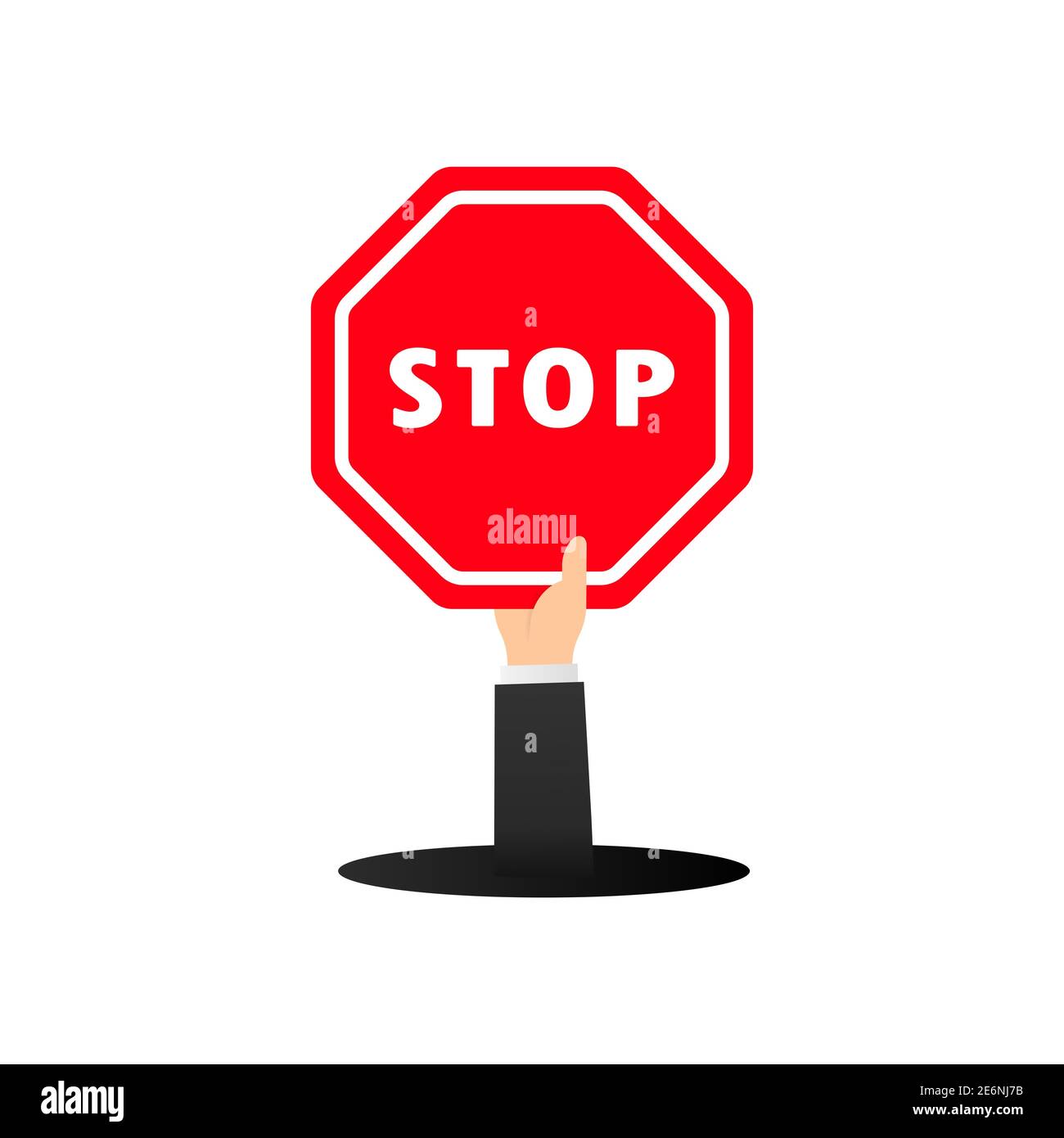 Icône de signal d'arrêt de la circulation. Contrôle de la circulation routière. Vecteur sur fond blanc isolé. SPE 10. Illustration de Vecteur