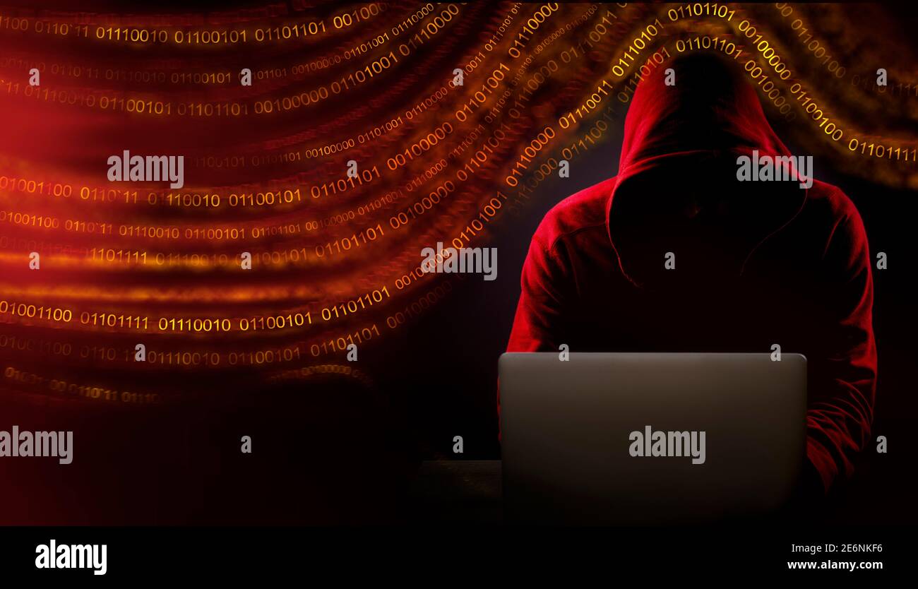 concept de cyber-attaque hacker à capuche Banque D'Images