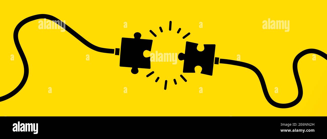 Icône pièces de puzzle en connexion. Concept d'entreprise. Vecteur EPS 10 Illustration de Vecteur