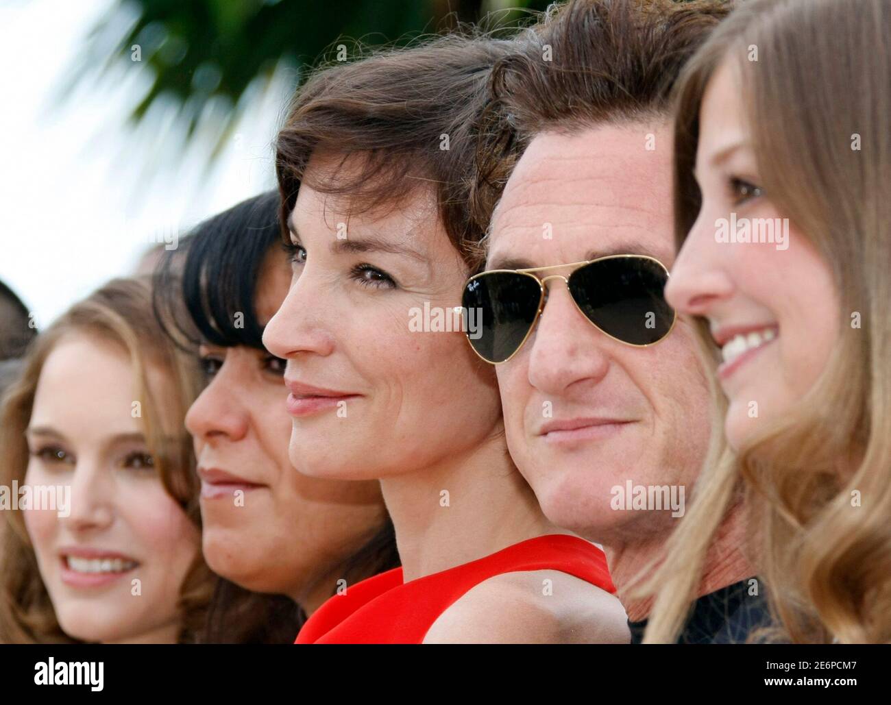 President of the Jury Sean Penn (2nd R) poses with jury members Natalie  Portman, Marjane Satrapi, Jeanne Balibar and Alexandra Maria Lara (L-R)  during a photo call at the 61st Cannes Film