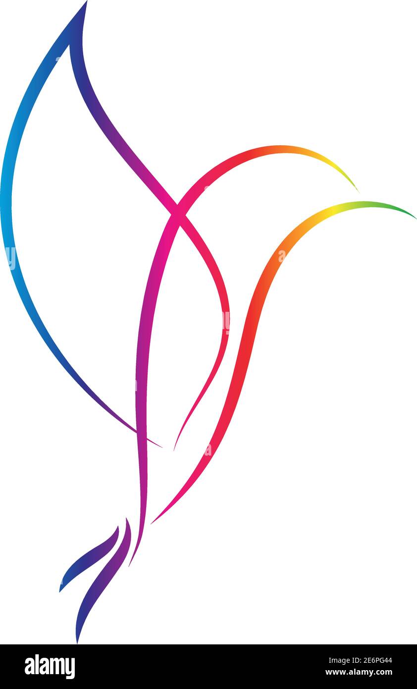 Colibri de couleur, colibri, animal, oiseau, logo Illustration de Vecteur