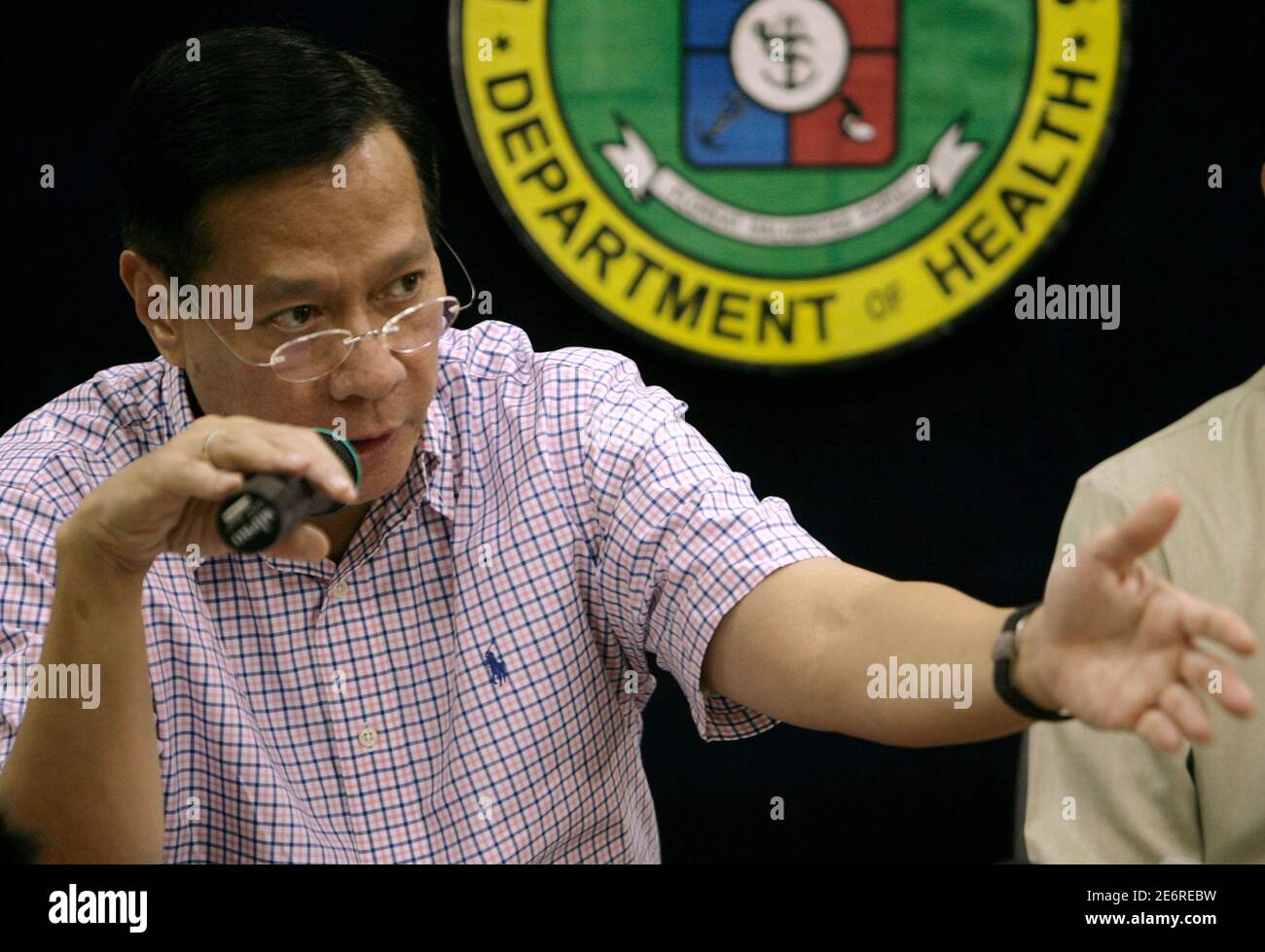 Health Secretary Francisco Duque Iii Inspects A Testing Kit From The U S Centers For Disease Control Cdc On How To Determine The Presence Of The New H1n1 Flu Virus Formerly Referred To