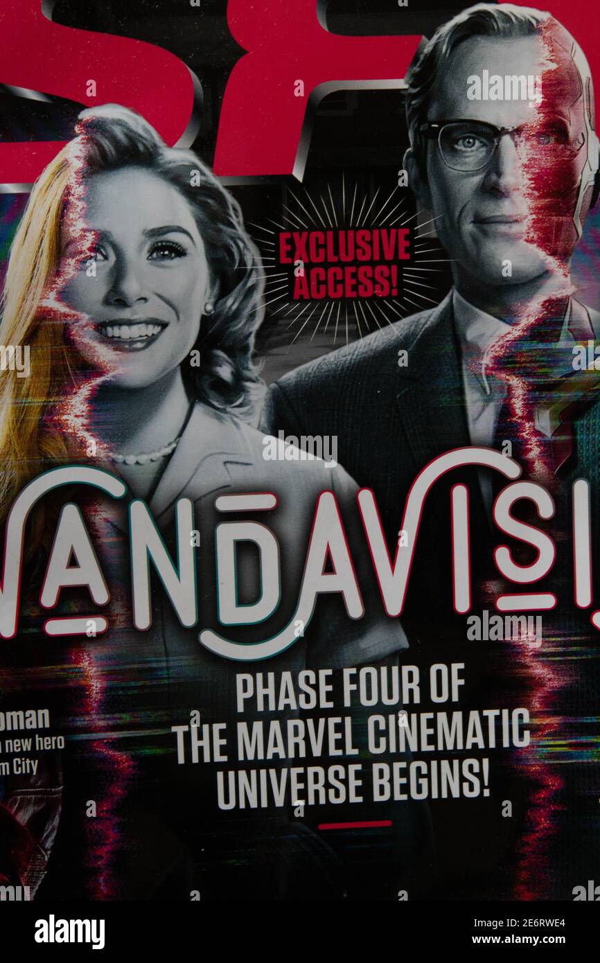 Wandavision sur la chaîne Disney plus avec Elizabeth Olsen et Paul Bettany Banque D'Images