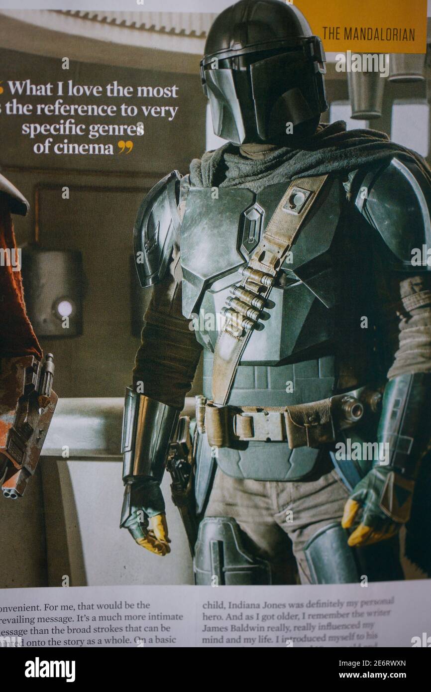 La série télévisée Mandalorian Stars Wars Banque D'Images
