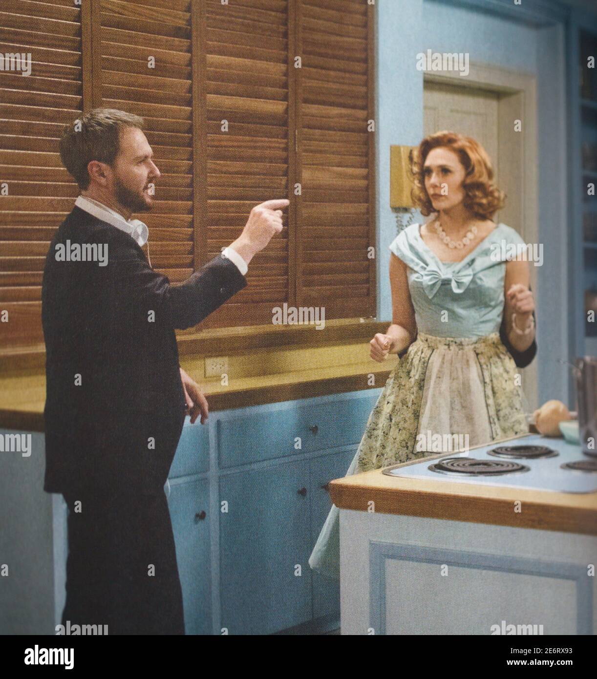 Série TV Wandavision Backstage avec réalisateur Banque D'Images