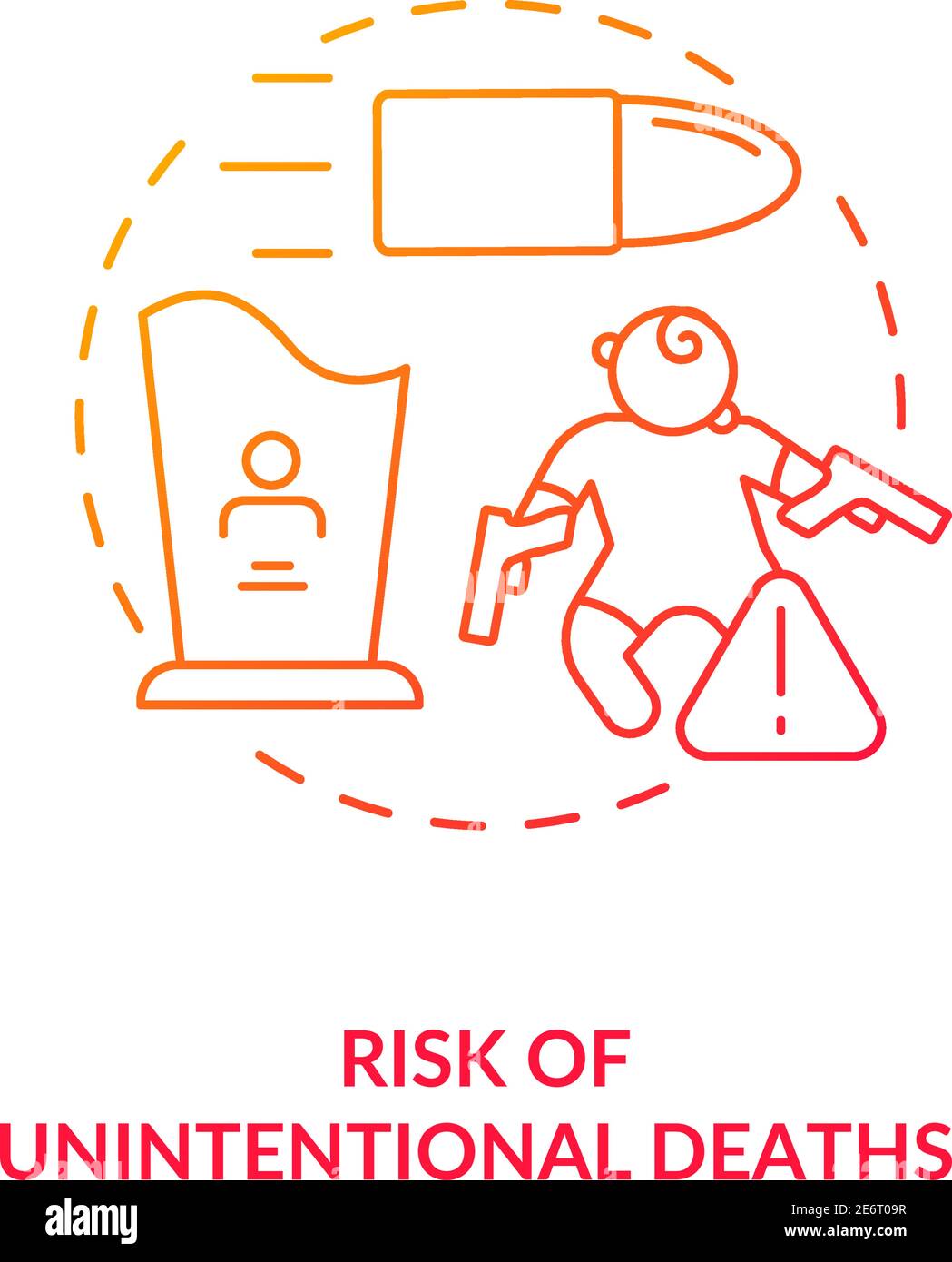 Risque de décès non intentionnels icône de concept de gradient rouge Illustration de Vecteur