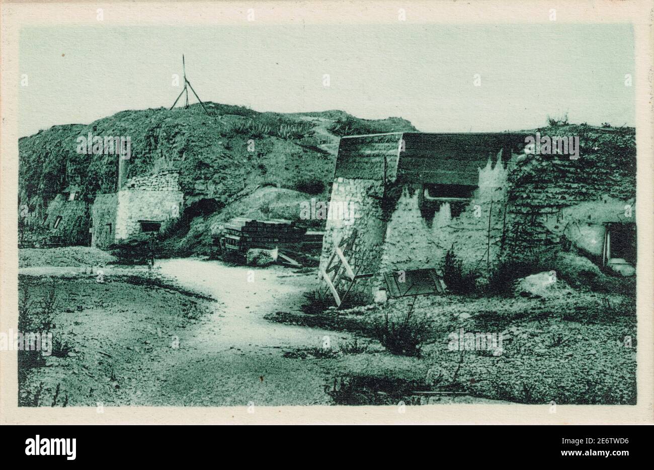 Carte postale d'époque du fort de Vaux, France, début du XXème siècle Banque D'Images