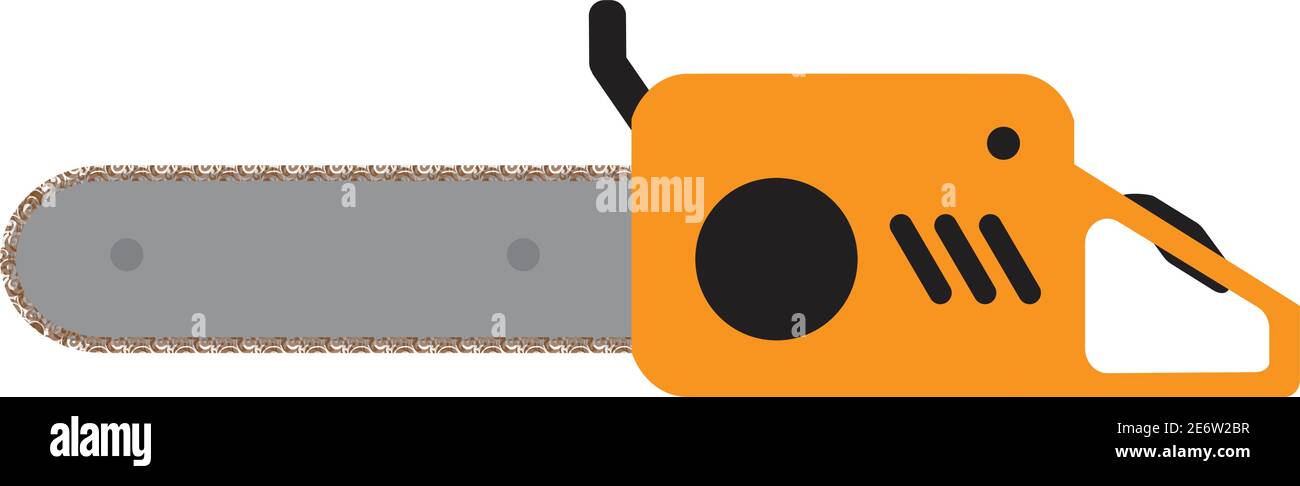 illustration du vecteur de couleur isolé de la tronçonneuse à essence Illustration de Vecteur