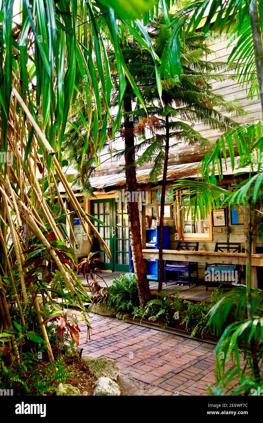 Restaurant Blue Heaven Bar, Key West, Floride, FL USA. Le point le plus méridional dans la zone continentale des États-Unis. Destination de vacances sur l'île pour un tourisme détendu. Banque D'Images