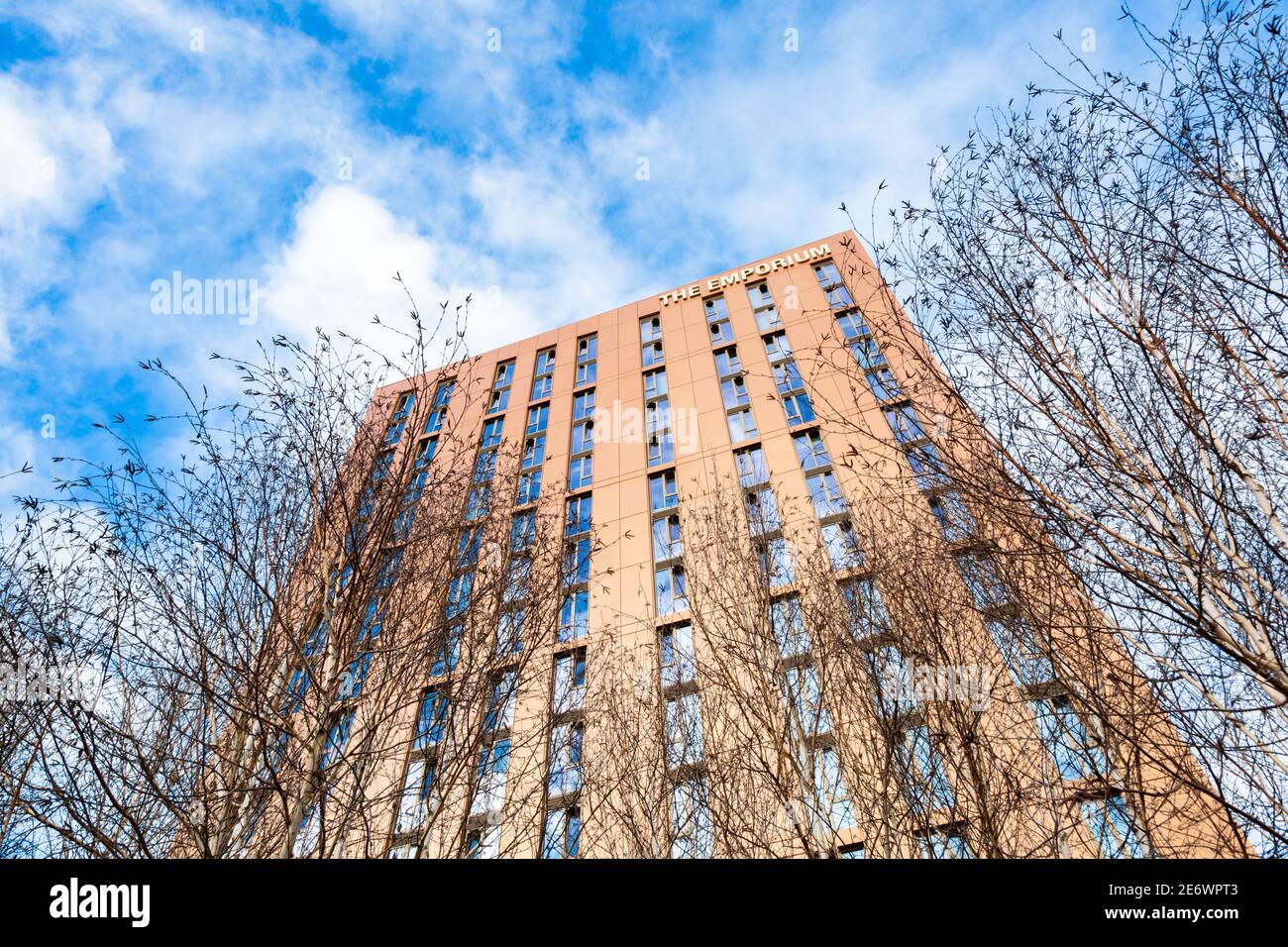 L'Emporium, bâtiment moderne d'hébergement étudiant, Millennium point, Birmingham, Royaume-Uni Banque D'Images