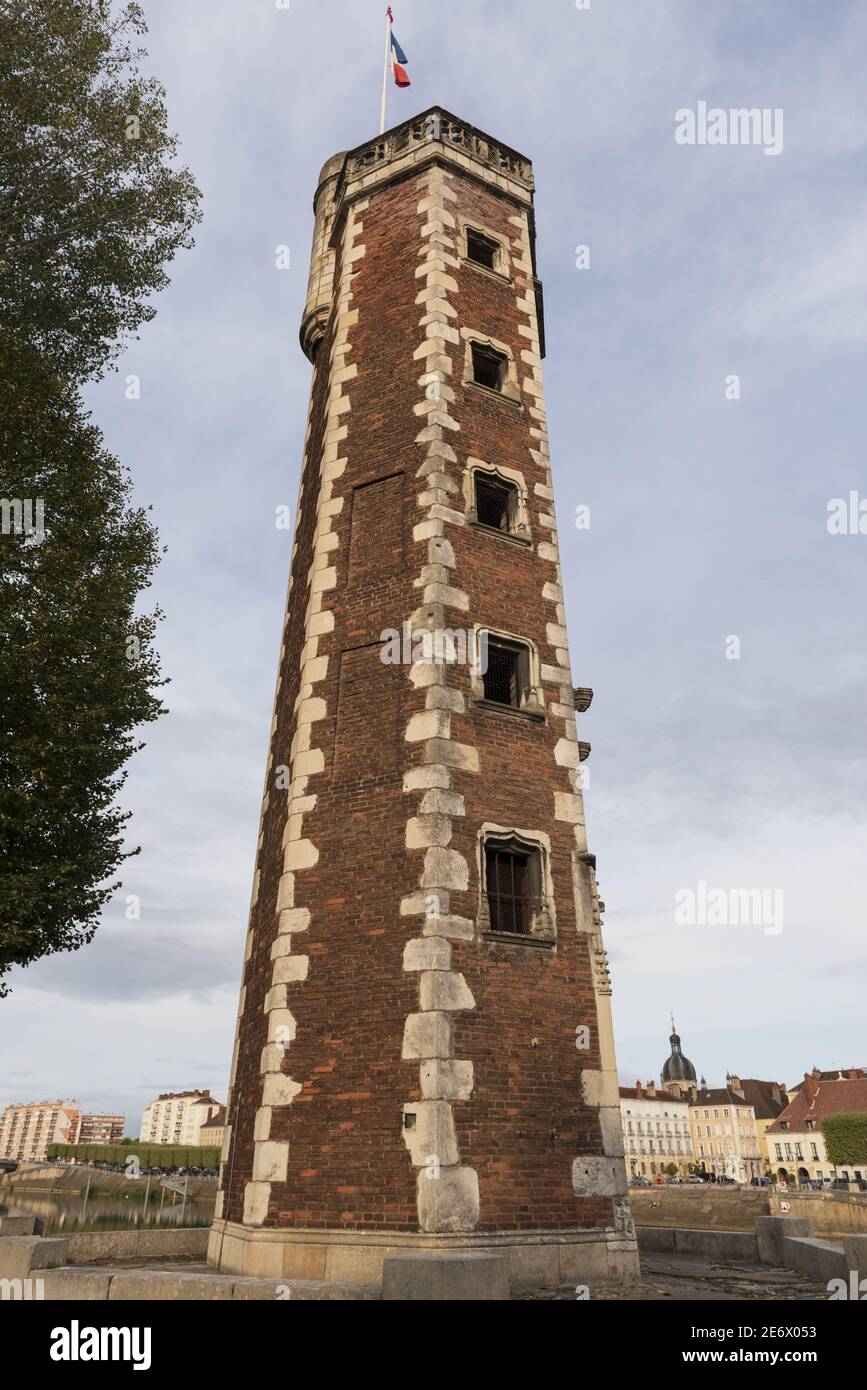 France, Saône et Loire, Chalon sur Saône, le Tour du Doyenne, du XVe siècle sur l'île Saint Laurent Banque D'Images